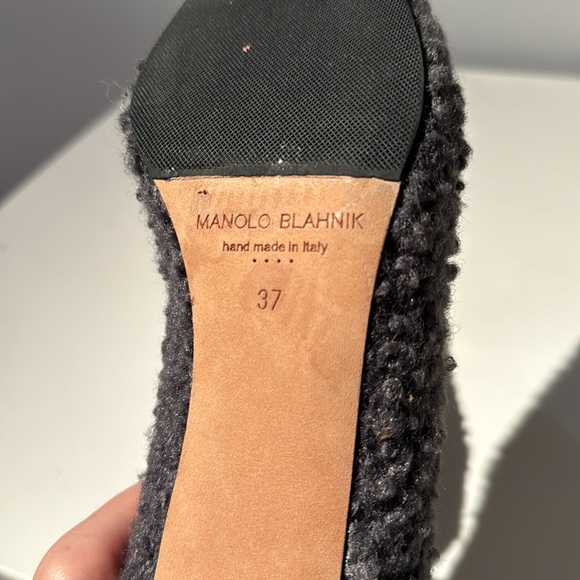 MANOLO BLAHNIK GREY EMBELLISHED SHOES LIKE NEW SIZE 37 - Picture 5 of 6